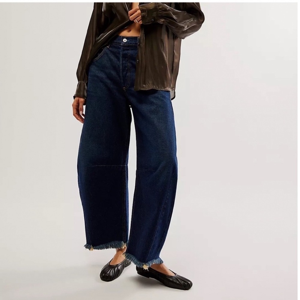 Citizens of Humanity Horseshoe Jeans Bravo Wash Wide Leg Raw Hem 1972D-769 Sz 24